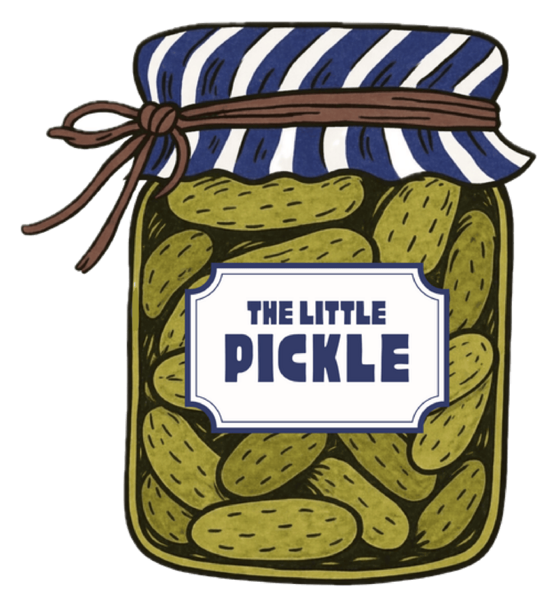 The Little Pickle — hand-drawn pickle jar